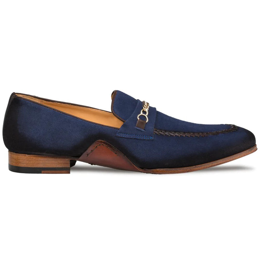 Mezlan Suede Ornament Loafer Blue