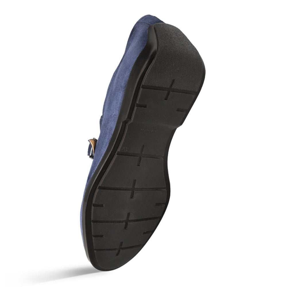 Mezlan Suede Rubber Sole Loafers Blue