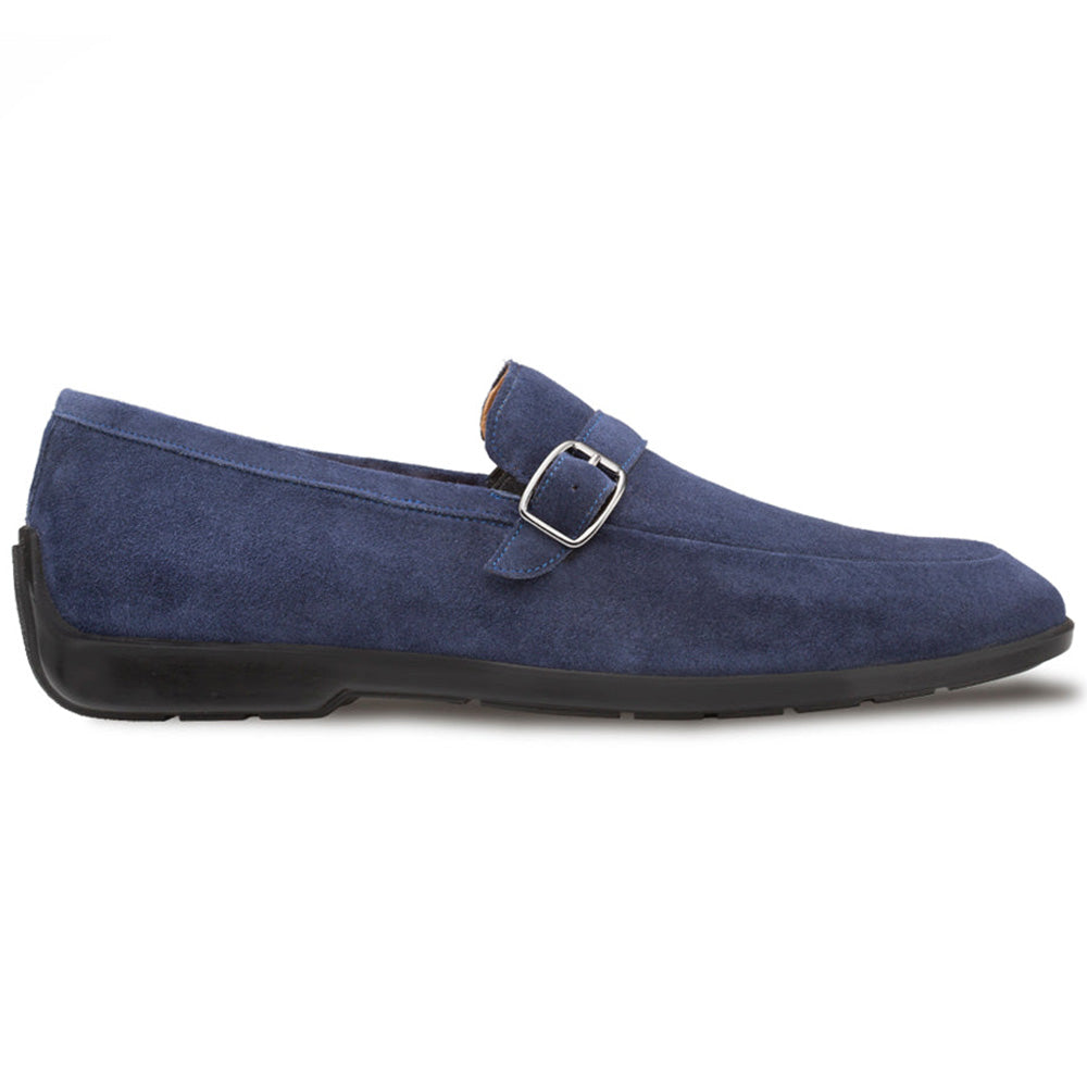 Mezlan Suede Rubber Sole Loafers Blue