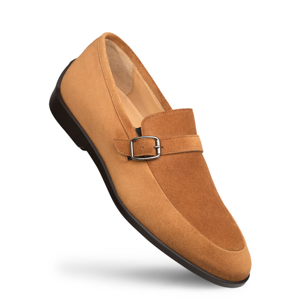 Mezlan Suede Rubber Sole Loafers Tan 
