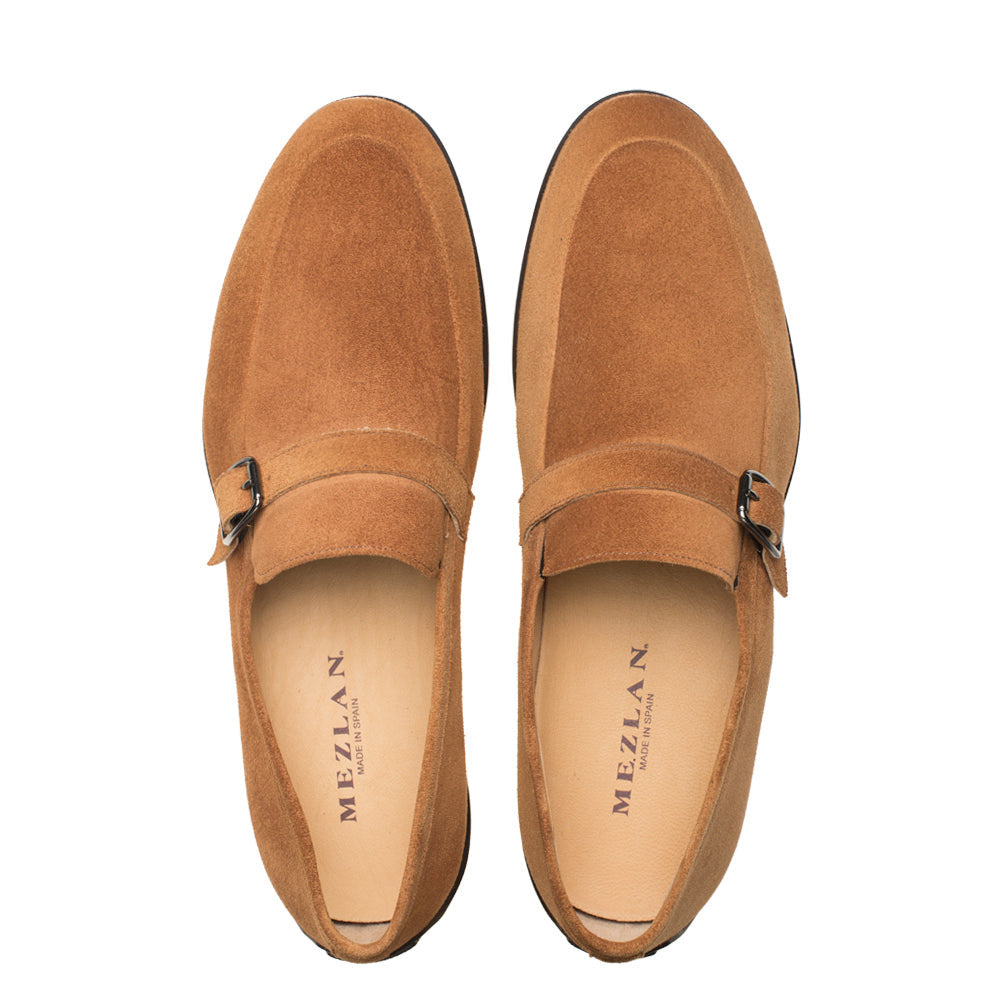 Mezlan Suede Rubber Sole Loafers Tan 