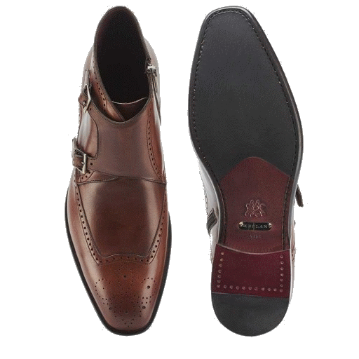 Mezlan Taberna Monk Strap Boots Cognac