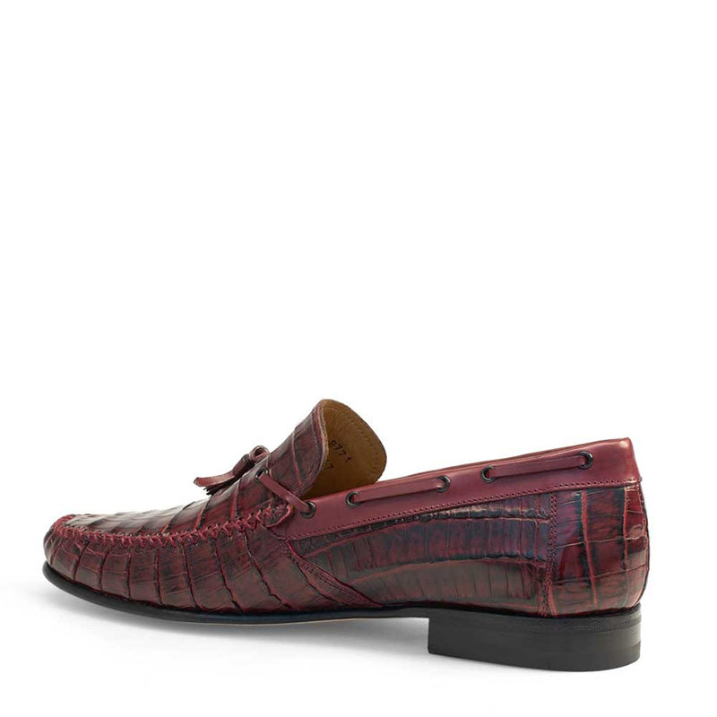 Mezlan Tibero Camian Crocodile Moccasin Burgundy