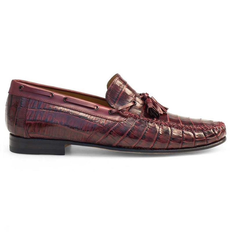 Mezlan Tibero Camian Crocodile Moccasin Burgundy