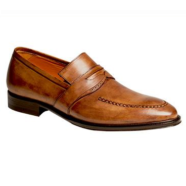 Mezlan Tiepolo Hand Antiqued Penny Loafers Tan