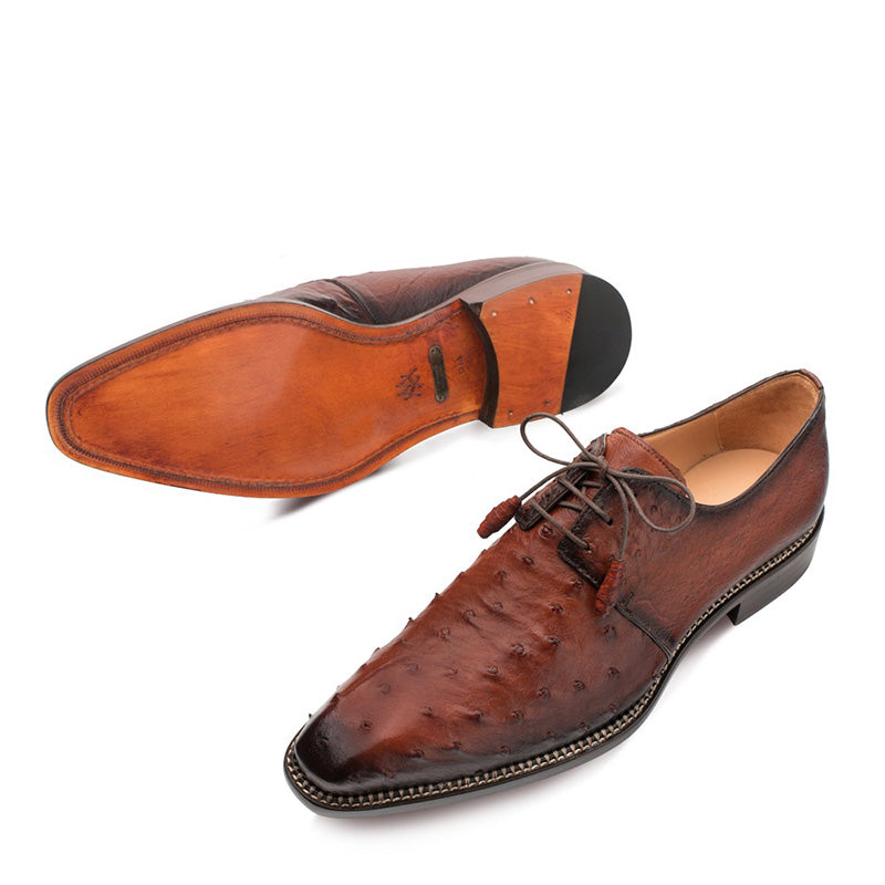 Mezlan Tillson Ostrich Plain Toe Blucher Brandy (4732-S)