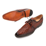 Mezlan Tillson Ostrich Plain Toe Blucher Brandy