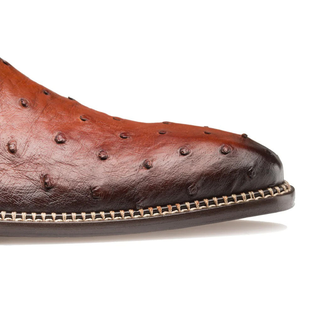 Mezlan Tillson Ostrich Plain Toe Blucher Brandy