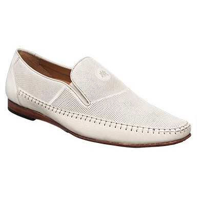 Mezlan Tore Calfskin & Deerskin Loafers Bone