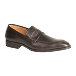 Mezlan Trento Apron Toe Penny Loafers Black