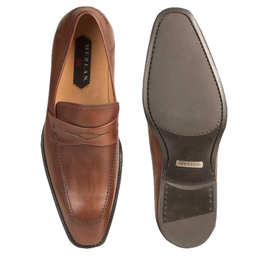 Mezlan Trento Apron Toe Penny Loafers Cognac