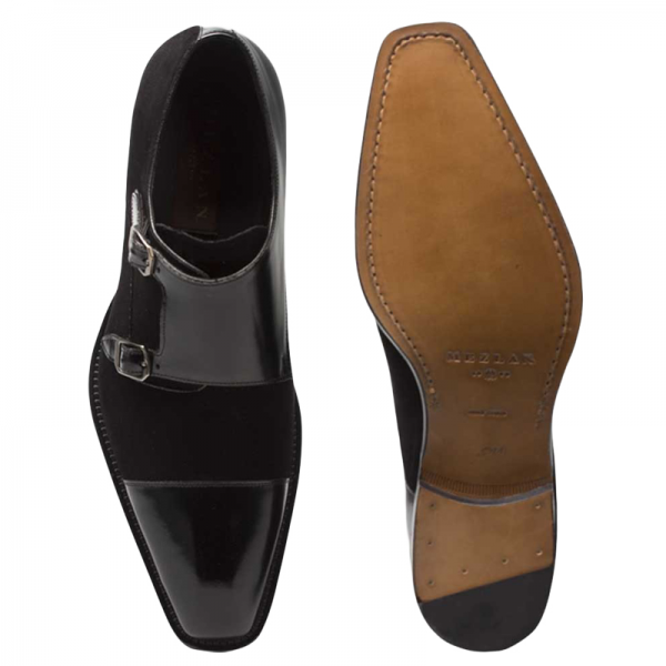 Mezlan Tulsa Calfskin Suede Shoes Black