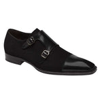 Mezlan Tulsa Calfskin Suede Shoes Black