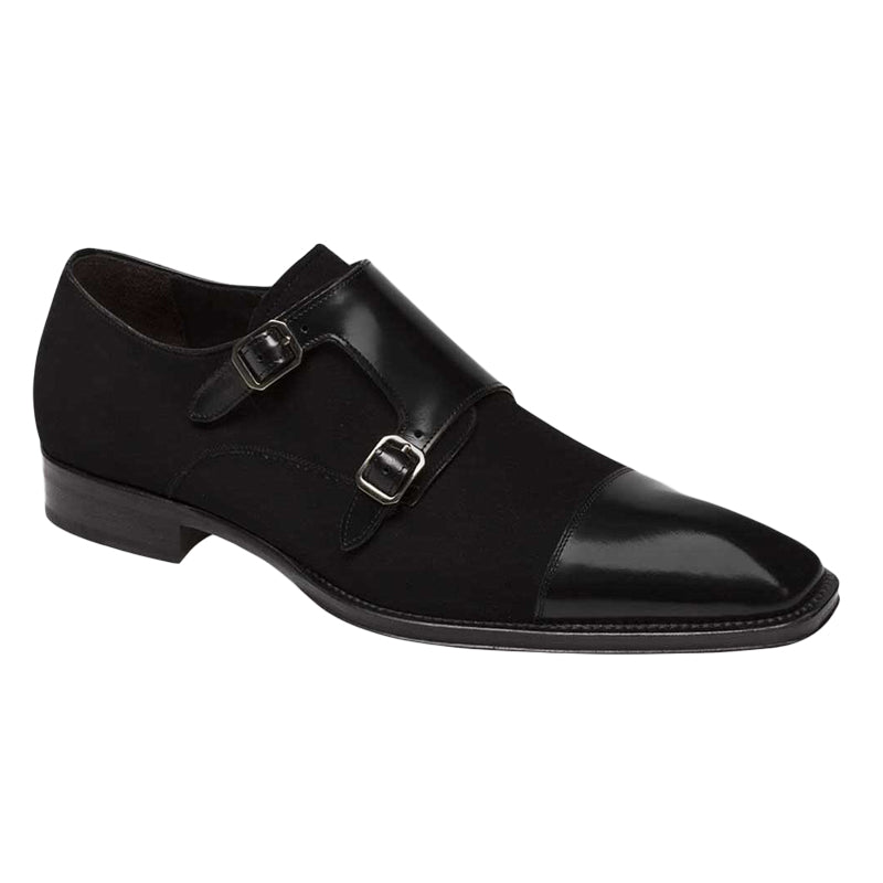 Mezlan Tulsa Calfskin Suede Shoes Black