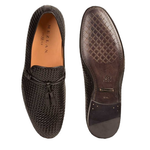 Mezlan Turing Woven Tassel Loafers Black