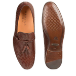 Mezlan Turing Woven Tassel Loafers Brown