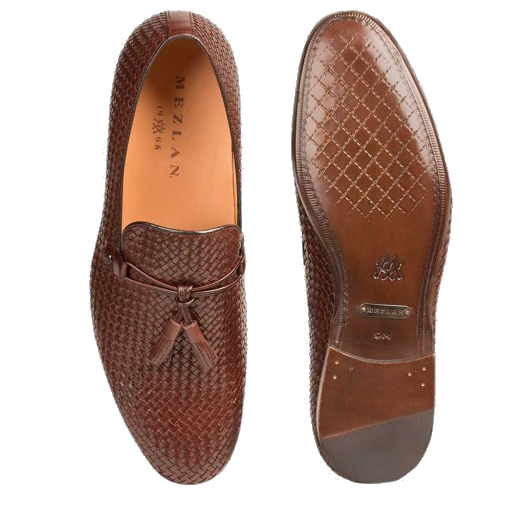 Mezlan Turing Woven Tassel Loafers Brown