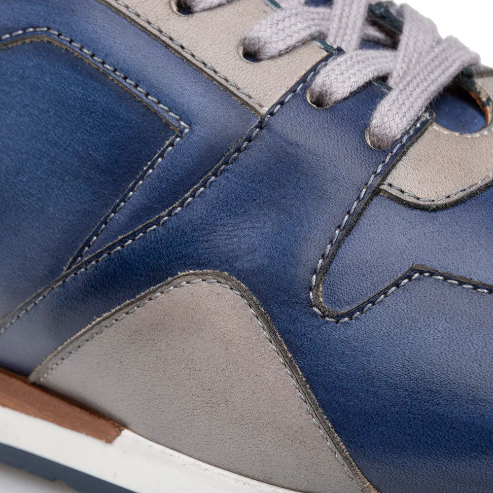 Mezlan Two-tone Leather Sneakers Blue / Grey (A20725)