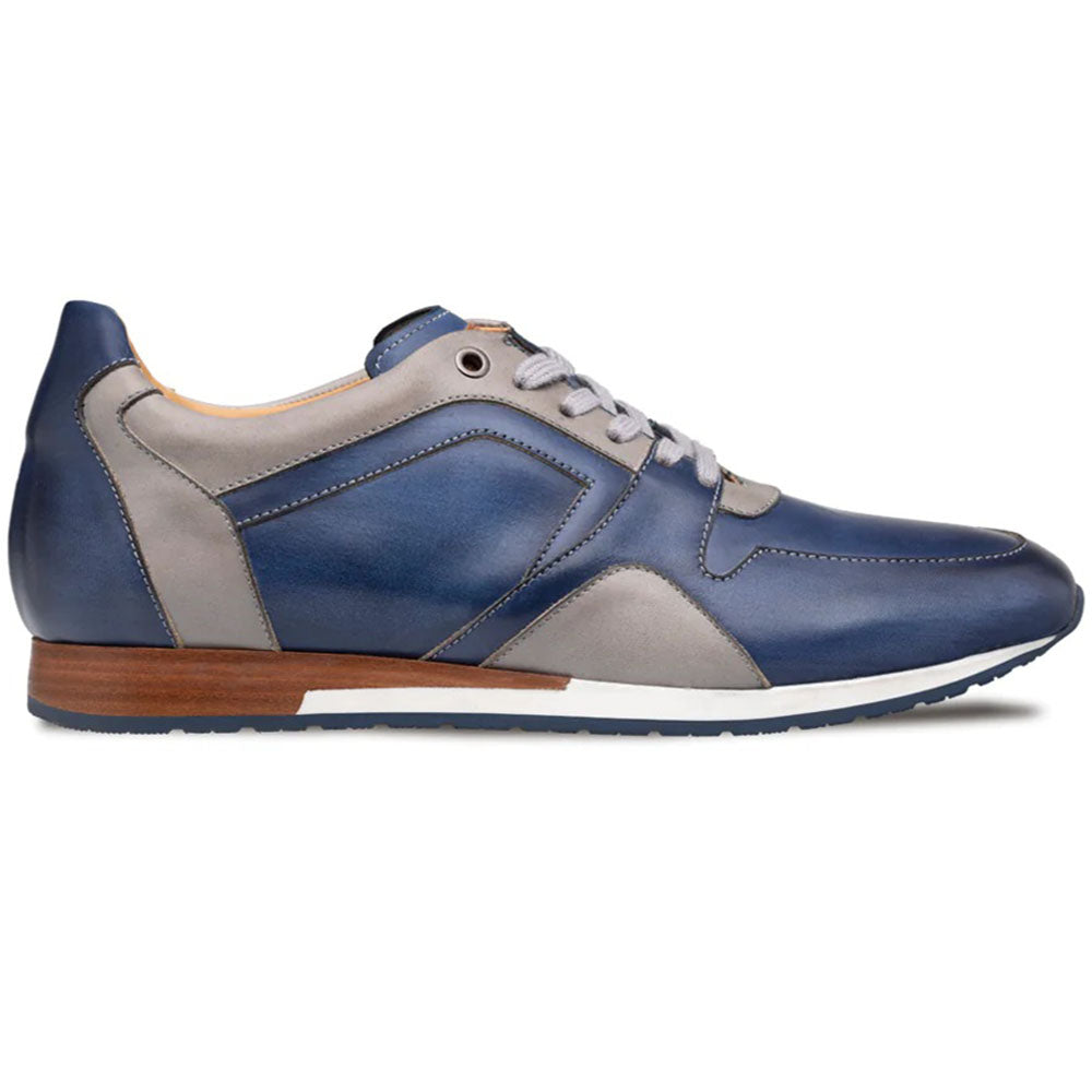 Mezlan Two-tone Leather Sneakers Blue / Grey
