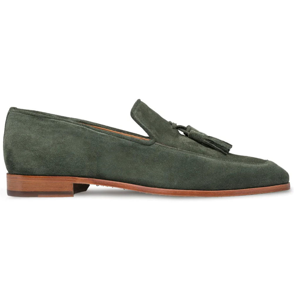 Mezlan Unstructured Suede Loafers Green
