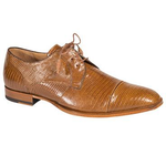 Mezlan Valdes Lizard Cap Toe Derby Shoes Camel