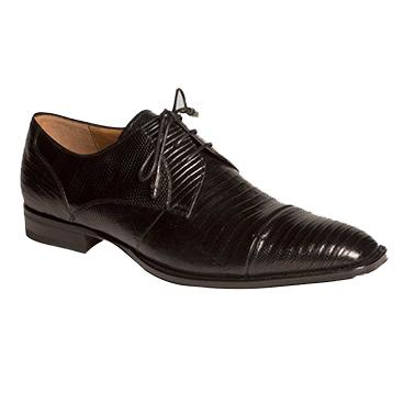Mezlan Valdes Lizard Cap Toe Derby Shoes Black