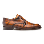 Mezlan Valkyrie Calfskin Double Monkstrap Shoes Honey