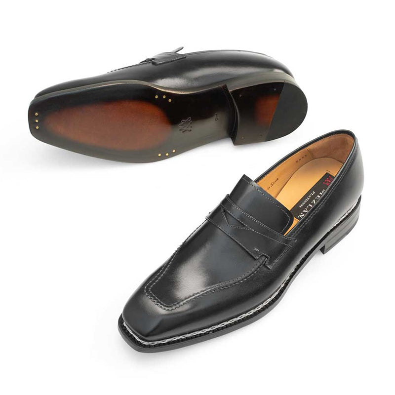 Mezlan Varsovia Calfskin Penny Loafer Black