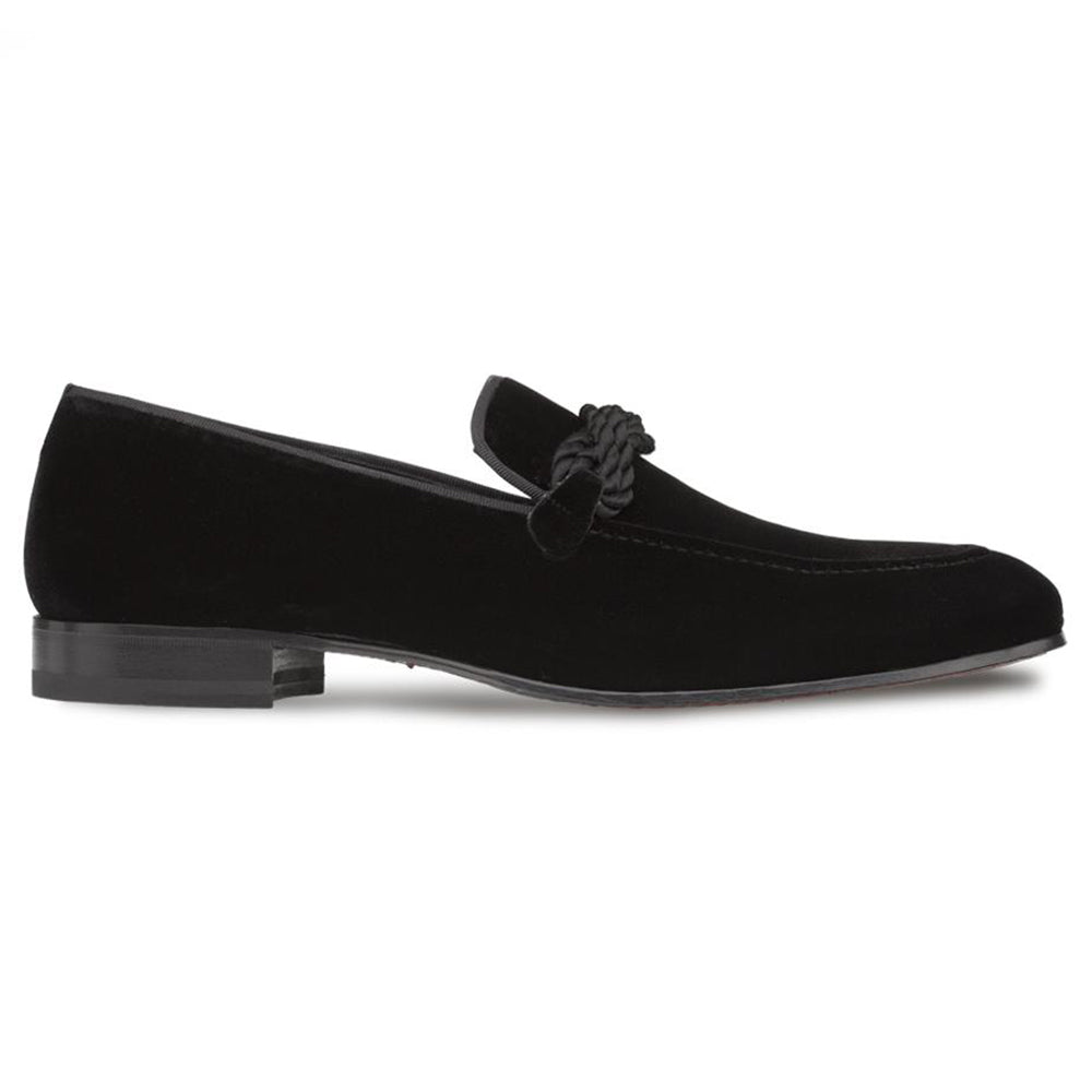 Mezlan Velvet Braided Formal Loafers Black