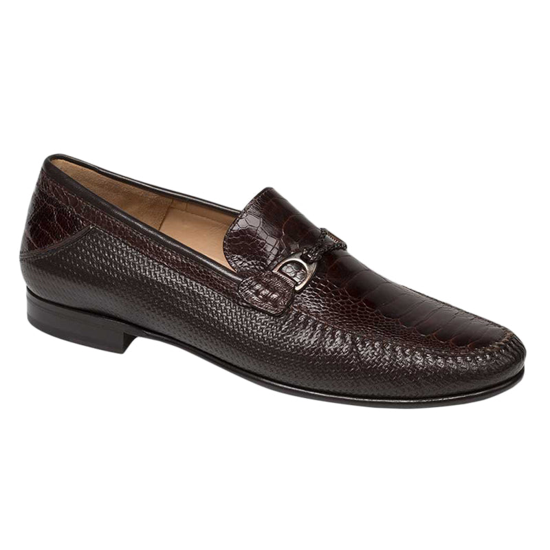 Mezlan Vesta Ostrich Leg Bit Loafers Brown