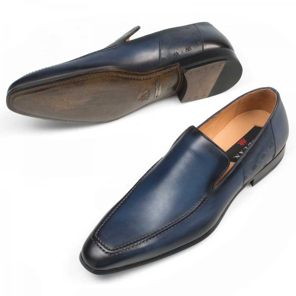 Mezlan Vicens Calfskin Loafers Blue