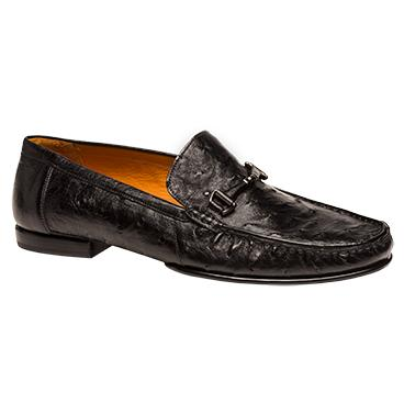 Mezlan Vittorio Ostrich Bit Loafers Black