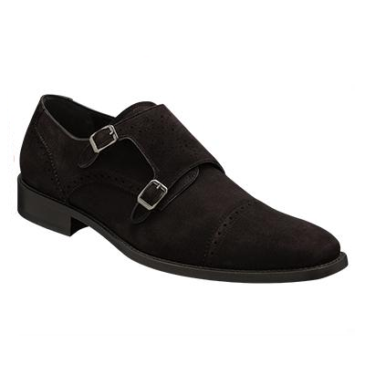 Mezlan Webber Suede Double Monk Strap Shoes Brown
