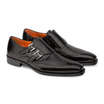 Mezlan Westby Calfskin / Deerskin Shoes Black