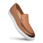 Mezlan Whole Cut Slip On Sneakers Cognac