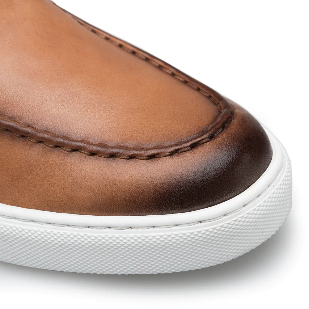 Mezlan Whole Cut Slip On Sneakers Cognac