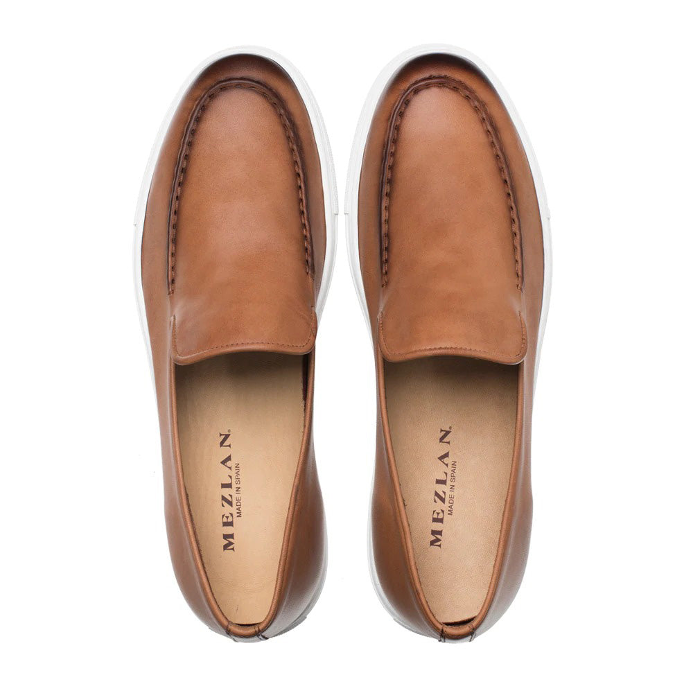 Mezlan Whole Cut Slip On Sneakers Cognac
