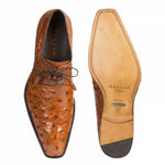 Mezlan Worth Ostrich Shoes Brandy