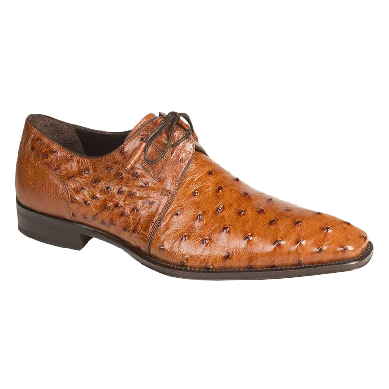 Mezlan Worth Ostrich Shoes Brandy