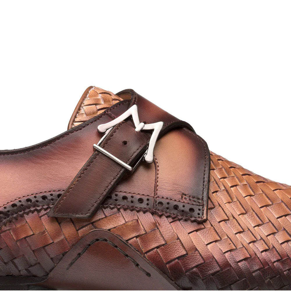 Mezlan Woven Leather Monk Strap Tan/Rust (S20271)