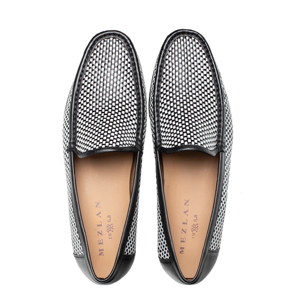 Mezlan Woven Moccassin Black / White