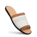 Mezlan Woven Slide Sandals White Multi