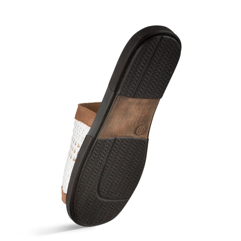Mezlan Woven Slide Sandals White Multi