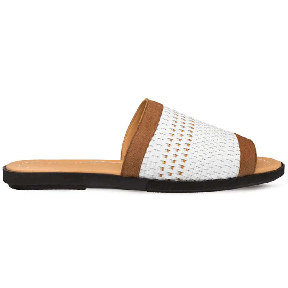 Mezlan Woven Slide Sandals White Multi