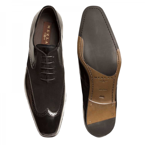 Mezlan Zorba Suede & Calfskin Shoes Black