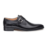 Mezlan Travis Calfskin Monkstrap Shoes Black