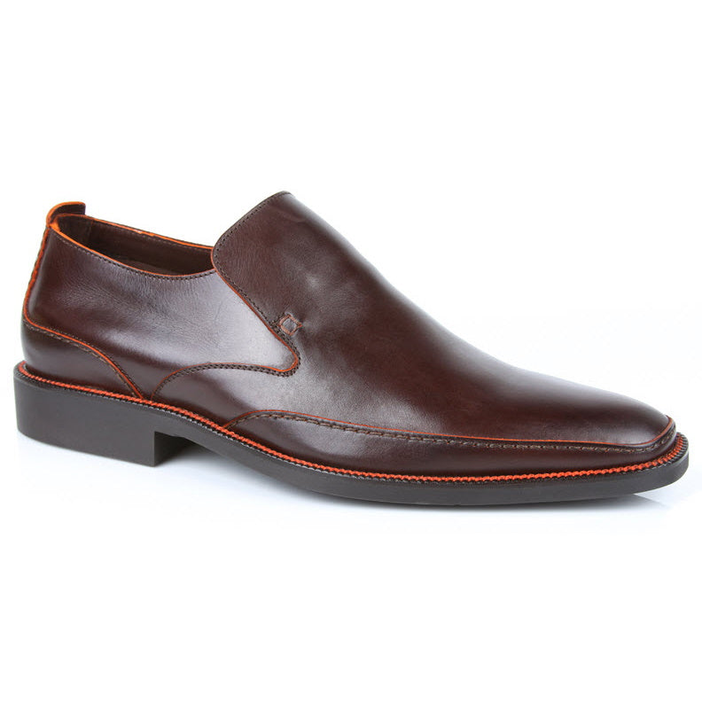 Michael Toschi Caan Loafers Chocolate / Orange Stitch