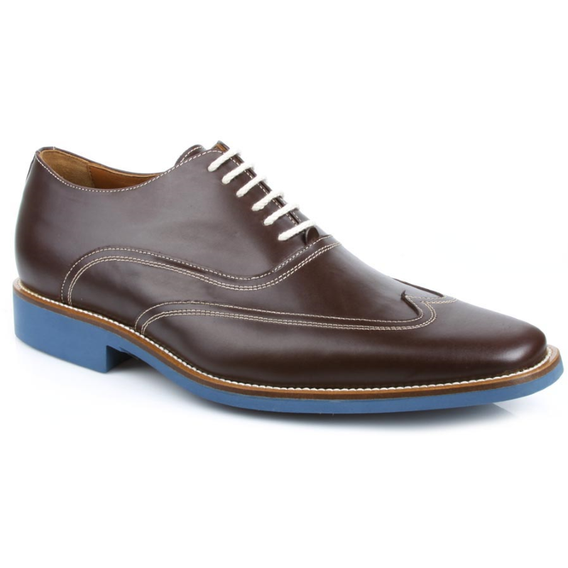 Michael Toschi Luciano Wingtip Brogues Chocolate / Blue Sole
