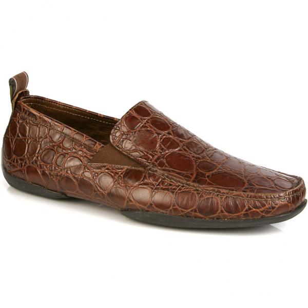 Michael Toschi Onda Driving Shoes Chocolate Croco
