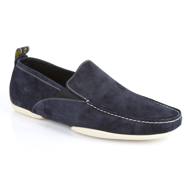 Michael Toschi Onda SE Suede Driving Shoes Navy / Cream Sole